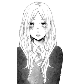 😭 Anime, Mangá, Garota, Uniforme escolar, Triste, Chorando telegram sticker