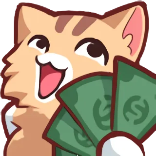 🤑 แมว, เงิน, น่ารัก, มีความสุข, รวย telegram sticker