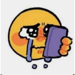 😀 Emoji, Triste, Chorando, Telefone, Meme whatsapp sticker