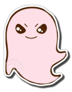 👻 幽灵, 贴纸, 可爱, 卡通, 粉色 telegram sticker
