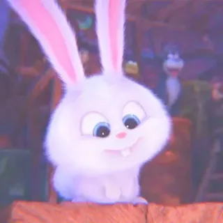 🐰 Snowball The Secret Life of Pets bunny, rabbit, pet, cute, animal, white, cartoon whatsapp sticker
