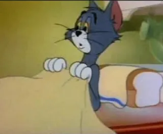 🤔 Tom Cat Tom and Jerry мультфильм, кот, в шоке, испуганный, классический, анимированный whatsapp sticker