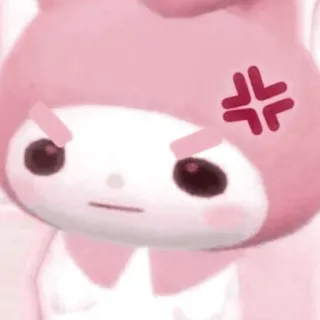 🦕 My Melody Desenho animado, Rosa, My Melody, Sanrio, Fofo, Bravo, Expressão whatsapp sticker