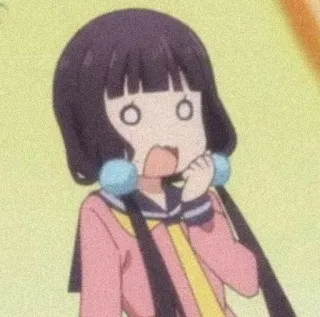 🍇 anime, shocked, reaction, cute, cartoon telegram sticker