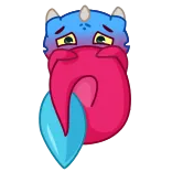 😨 Desenho animado, Monstro, Fofo, Azul, Rosa, Triste whatsapp sticker