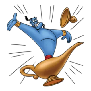 ☺️ Genie Aladdin Cartoon, Dschinni, Aladdin, Lampe, Magie, Disney whatsapp sticker
