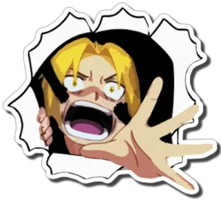😦 การ์ตูน, ตัวละคร, สีหน้า, ตะโกน, อนิเมะ, มังงะ telegram sticker