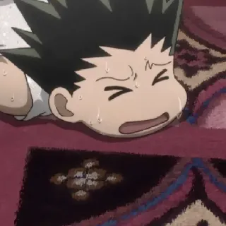 😫 Gon Freecss Hunter x Hunter anime, boy, crying, sad, tears, gon freecss telegram sticker