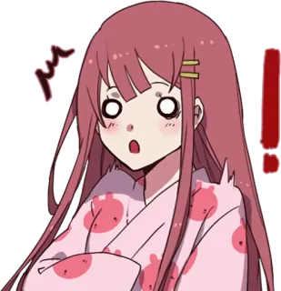 😦 Аниме, Девушка, Милый, Мультфильм, В шоке, Восклицание whatsapp sticker