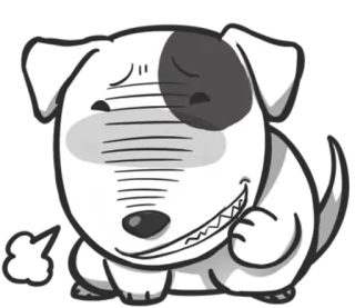 😏 dog, cartoon, animal, cute, expression, exhausted, tired telegram sticker