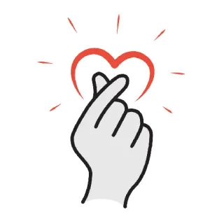 ❤️ finger heart, love, kpop, gesture, heart, cute whatsapp sticker