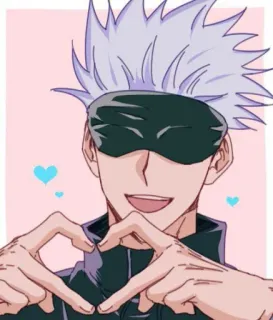 🍦 Gojo Satoru Jujutsu Kaisen Anime, Personaje, Gojo, Corazones, Lindo, Jujutsu Kaisen whatsapp sticker