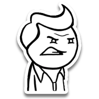 😠 enojado, dibujos animados, personaje, ilustración, expresión, blanco, simple whatsapp sticker