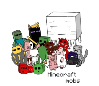 👩 Minecraft Minecraft Mobs minecraft, mob, game, enderman, creeper, zombie, skeleton telegram sticker