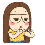 😒 stickymemo Cartoon, Mädchen, Süß, Sticker telegram sticker