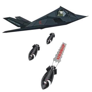 💥 AIRDROP bomber, airplane, military, airdrop, war, weapon, fighter jet, attack whatsapp sticker