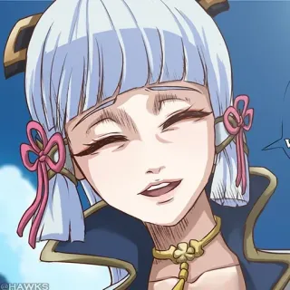 💠 Ayaka Anime, Mädchen, lächelnd, Charakter, Videospiel, Genshin Impact whatsapp sticker