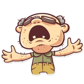 😩 Dibujo animado, Personaje, Ilustración, Pegatina, Persona, Gafas telegram sticker