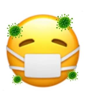🦠 이모지, 마스크, 바이러스, COVID-19, 팬데믹, 건강 whatsapp sticker