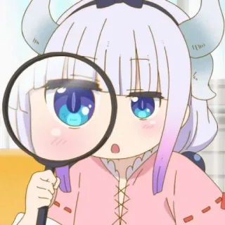 💈 Kanna Kamui Miss Kobayashi's Dragon Maid Anime, Lindo, Dibujos animados, Kanna, Lupa, Dragón, Sirvienta telegram sticker