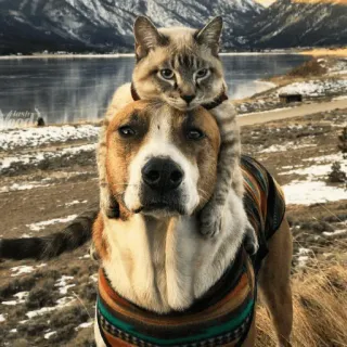 🐈 Katze, Hund, Tiere, Freundschaft, süß, Haustier, Natur telegram sticker