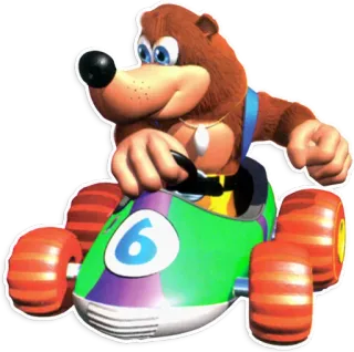 🚗 Banjo Videospiel, Kartrennen, Bär, Banjo-Kazooie, Rennen telegram sticker