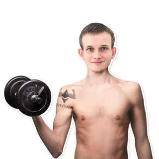 💪 Vitalik Buterin Fit Vital Vitalik Buterin, Ethereum, cripto, halterofilismo, fitness telegram sticker