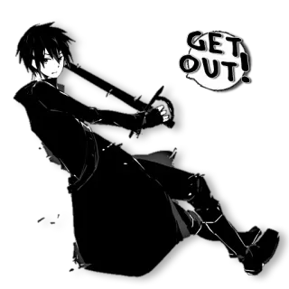 😠 GET OUT! anime, get out, manga, character telegram sticker