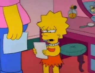 😱 Lisa Simpson The Simpsons 만화, 리사 심슨, 심슨 가족, 슬픈, 화난 telegram sticker