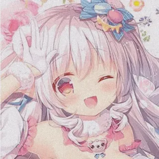 🍫 动漫, 可爱, 卡哇伊, 女孩, 粉彩, 眨眼 telegram sticker