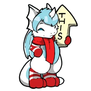 👆 THIS panah, lucu, syal, teks, kartun, hewan telegram sticker