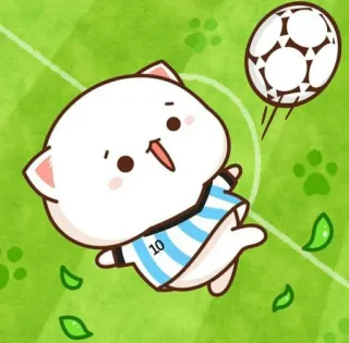 ⚽️ 10 แมว, ฟุตบอล, อเมริกันฟุตบอล, กีฬา, น่ารัก, สัตว์ telegram sticker