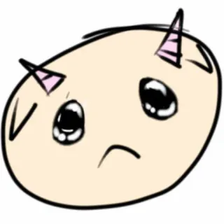 ☹ triste, monstruo, lindo, dibujos animados telegram sticker