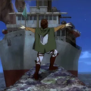 🙌 Attack on Titan Attack on Titan, Anime, Militar, Capa, Navio, Mar, Símbolo de esquadrão, Eren Yeager telegram sticker