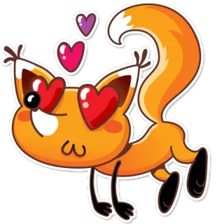 😍 écureuil, amour, yeux de coeur, dessin animé, animal, mignon telegram sticker