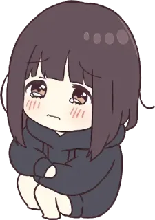 😥 аниме, девушка, грустно, плачет, мило, манга, каваии telegram sticker