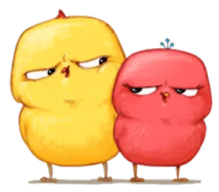 😏 Vögel, Küken, wütend, Cartoon, niedlich, lustig telegram sticker