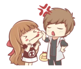 😣 Cartoon, Paar, Wütend, Süß, Liebe, Beziehung, Anime telegram sticker