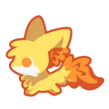 😜 zwierzę, lis, kreskówka, żółty, pomarańczowy, słodki, puchaty telegram sticker
