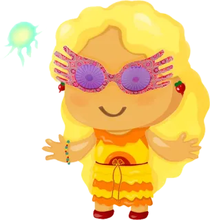 👙 Luna Lovegood Harry Potter Luna Lovegood, Harry Potter, tovenaar, meisje, cartoon, bril telegram sticker