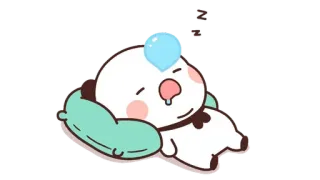 🍩 krank, ill, schlafend, süß, Panda, Cartoon telegram sticker