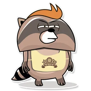 😑 Пряничко 너구리, 만화, 동물, 스티커, 마스코트 telegram sticker