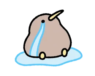 😭 burung kiwi, menangis, sedih, burung, kartun, imut whatsapp sticker