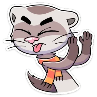 😝 fret, dier, cartoon, schattig, sticker, tong, dwaas, uitdrukking telegram sticker