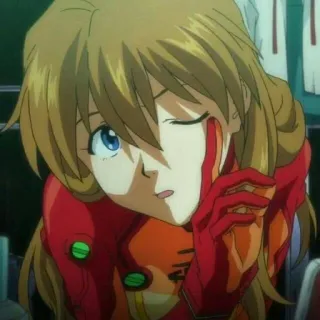 ❤️ Asuka Langley Soryu Neon Genesis Evangelion anime, Evangelion, darah, Asuka, kedipan telegram sticker