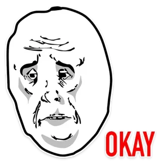 😒 OKAY Mème, Okay, Mème Internet, Visage whatsapp sticker