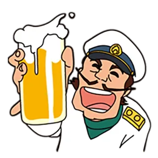 😄 Bier, Getränk, Prost, Mann, Cartoon, Polizist telegram sticker