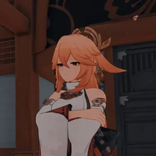 🏵 Yae Miko Genshin Impact 动漫, 游戏, 原神, 八重神子 telegram sticker