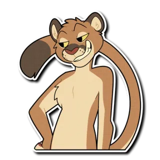 😏 naklejka, kreskówka, zwierzę, puma, kot telegram sticker