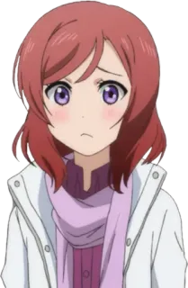 😕 Maki Nishikino Love Live! anime, manga, character, girl, cute, maki nishikino, love live telegram sticker